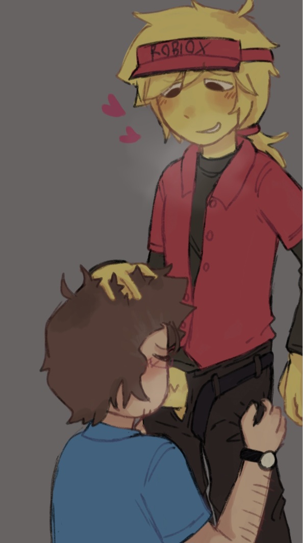 007n7 (forsaken), 2boys, blowjob, blush, elliot (forsaken), elliot (work at a pizza place), forsaken (roblox), gay, male, male/male, oral, roblox, roblox game, robloxian, suu000, tagme