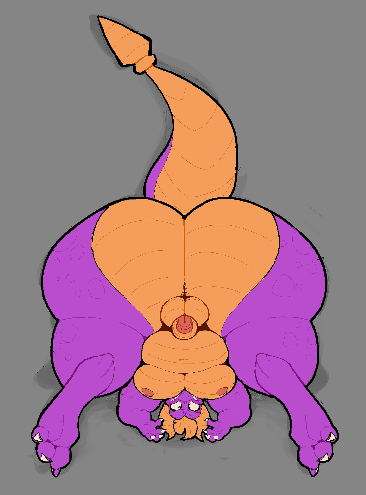 2025 activision anthro anthrofied ass balls belly big_butt bubble_butt claws digitigrade dragon european_mythology femboy flaccid genitals glans grey_background hair hi_res horn huge_butt huge_thighs humanoid_genitalia humanoid_penis iaredumbo looking_at_viewer lying male moobs mythological_creature mythological_scalie mythology nipples non-mammal_balls non-mammal_nipples nude on_back overweight overweight_anthro overweight_male penis presenting presenting_hindquarters scales scalie shadow simple_background solo spread_legs spreading spyro spyro_the_dragon teeth thick_thighs upside-down urethra western_dragon wide_hips
