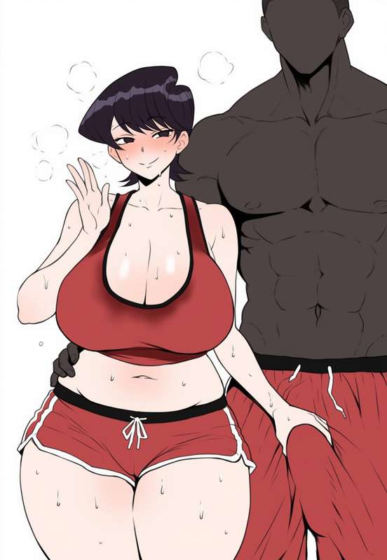 ai generated, big cock, big penis, breasts, cheating, cheating wife, cock, coomersucc, cuckold pov, dark skin, dark-skinned male, dolphin shorts, female, grabbing penis, gym clothes, huge breasts, human, human female, interracial, komi shuuko, komi-san wa komyushou desu, light skin, light-skinned female, male, male/female, muscular, muscular male, netorare, ntr, penis, sweat, sweating, thick thighs, thighs, visible penis shape