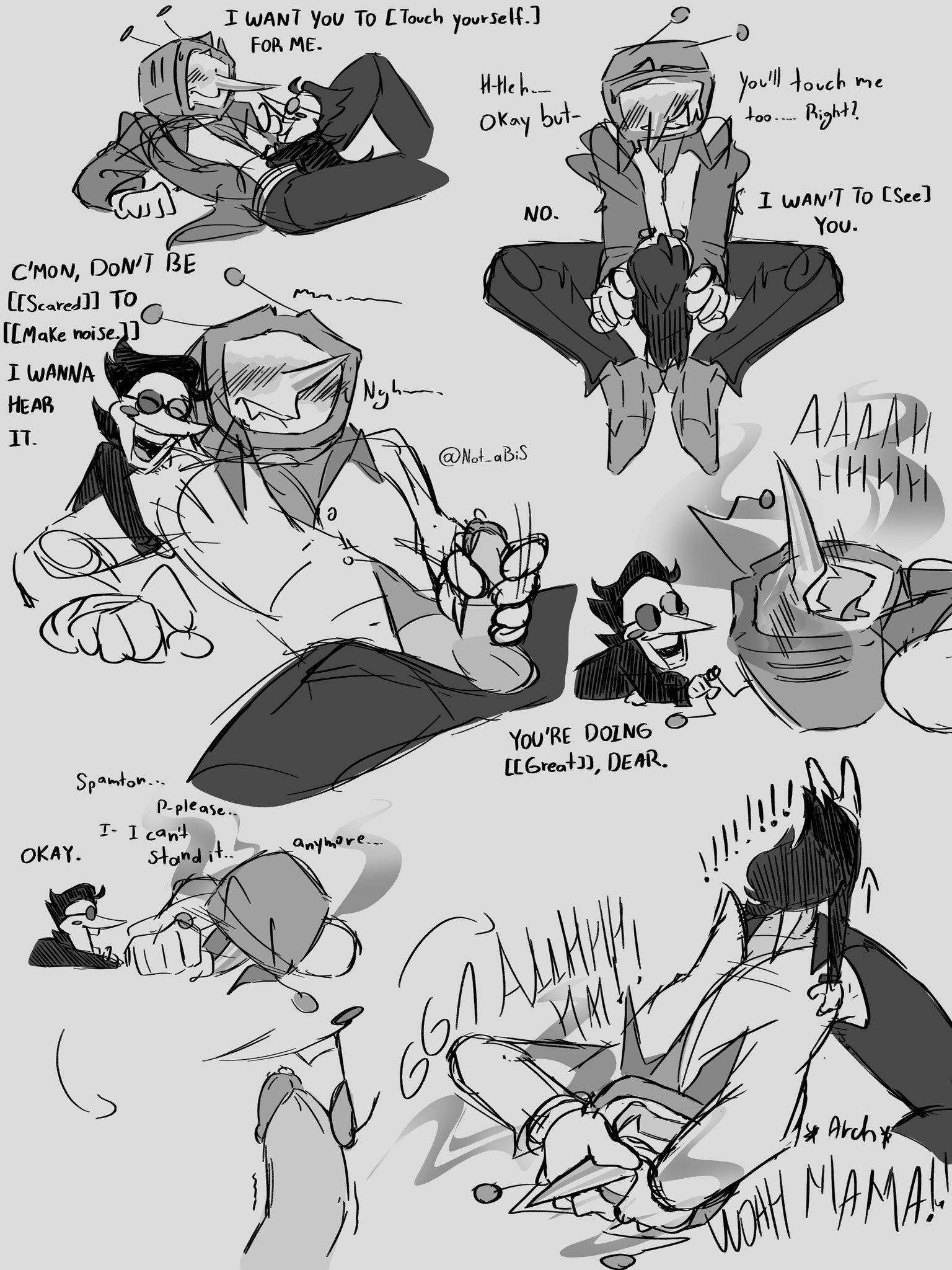 blowjob, deltarune, deltarune chapter 2, deltarune chapter 3, gay, homosexual, male, male only, male/male, masturbation, not abis, size difference, spamton g spamton, tenna (deltarune), tv, tv head, watching masturbation
