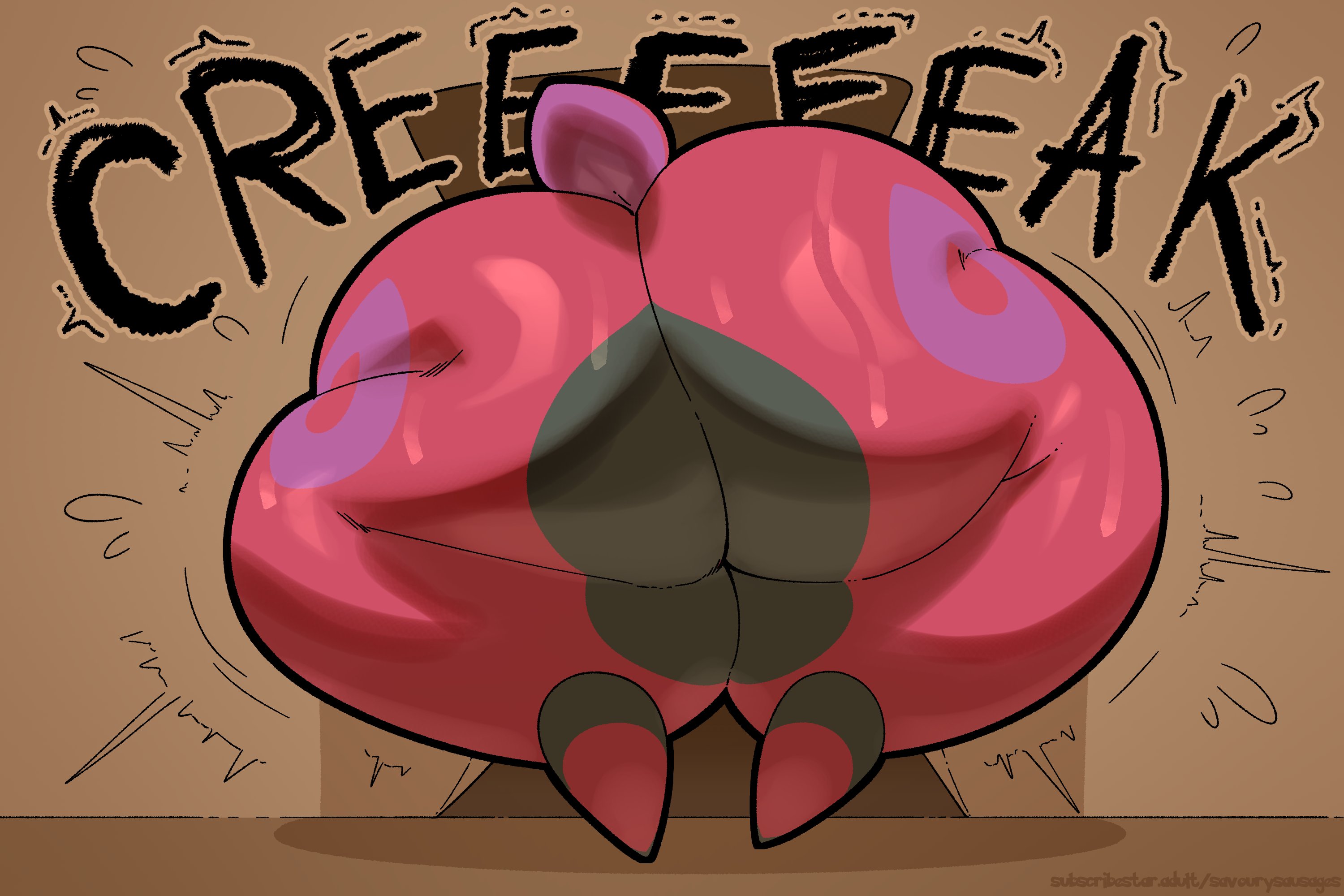 1boy, 2d, 2d (artwork), anthro, arthropod, ass, ass focus, behind view, big ass, big butt, bubble ass, bubble butt, comic page, curvaceous, curvy, curvy figure, english text, feral, game freak, huge ass, insectoid, male, male only, myriapod, nintendo, onamonapia, onomatopoeia, pokemon, sapient feral, savourysausages, scolipede, solo, solo male, stuck, stuck in door, sweat, sweaty, sweaty ass, sweaty butt, tail, text, thick thighs, through wall, unseen male face, voluptuous, voluptuous male, wide hips