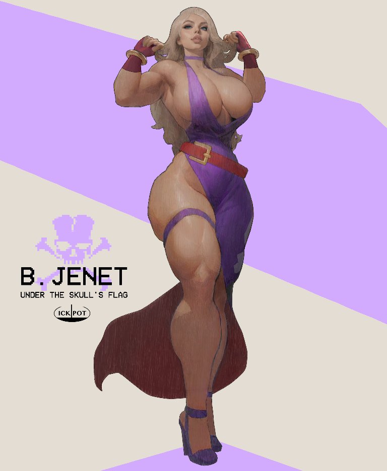 1female 1girl 1girls big_breasts bonne_jenet fatal_fury garou:_mark_of_the_wolves gloves ickpot king_of_fighters light-skinned_female lips long_hair muscular muscular_female purple_dress purple_heels rings snk solo solo_female thick_thighs thighs