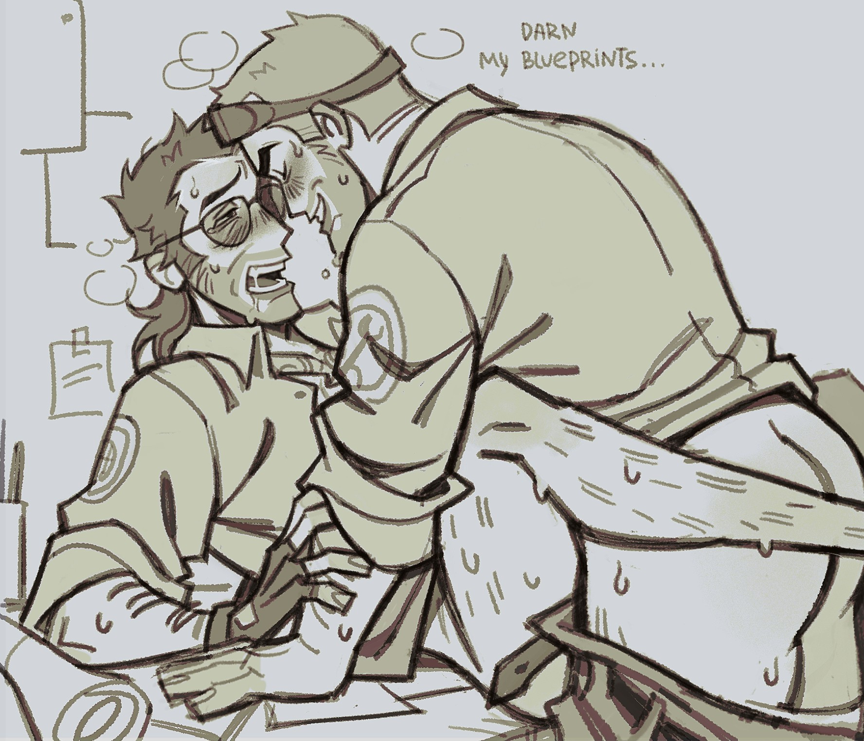 anal, anal sex, bottomless, bottomless male, cursy, engineer (team fortress 2), gay, gay sex, homosexual, homosexual sex, implied anal, male, male only, male penetrated, male penetrating, male penetrating male, male/male, missionary, missionary position, sniper (team fortress 2), table sex, team fortress 2, valve, yaoi
