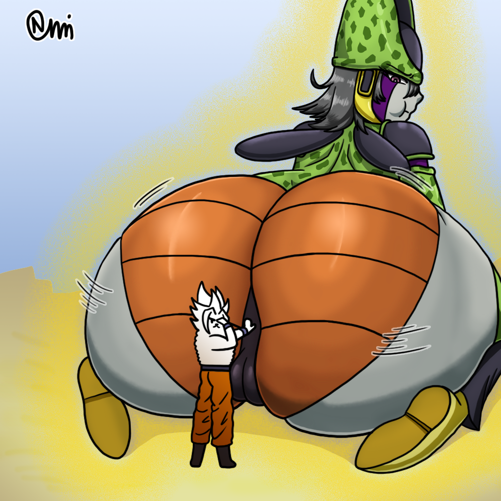 1female 1girls ass big_ass cell_(dragon_ball) dragon_ball dragon_ball_z female female_only normi perfect_cell pixiv_link round_ass solo_female tagme thick_ass