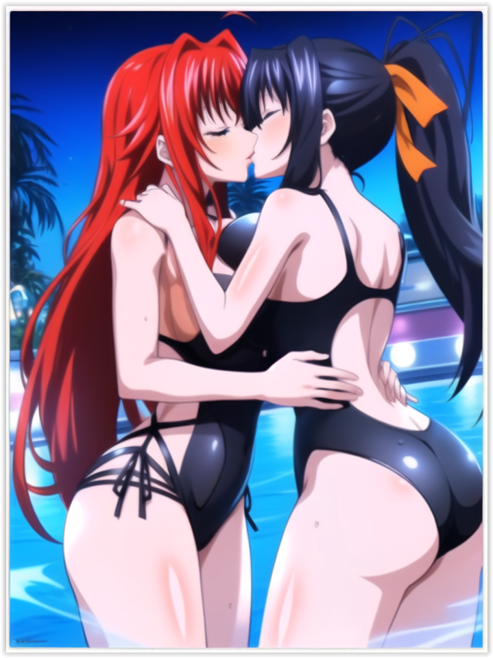 2females 2girls 2women ai_generated akeno_himejima flirting girl_on_girl girlfriend girlfriends high_school_dxd kissing lesbian_couple lesbian_kiss lesbian_sex lovers rias_gremory wife_and_wife yuri yuri yuri