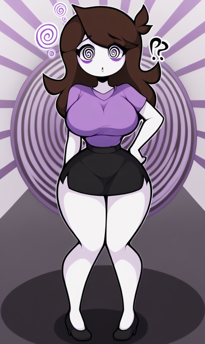 ai_generated brainwashing hypnosis jaiden_animations mind_control ripped_skirt skirt small_waist spiral_eyes tagme tight_clothing