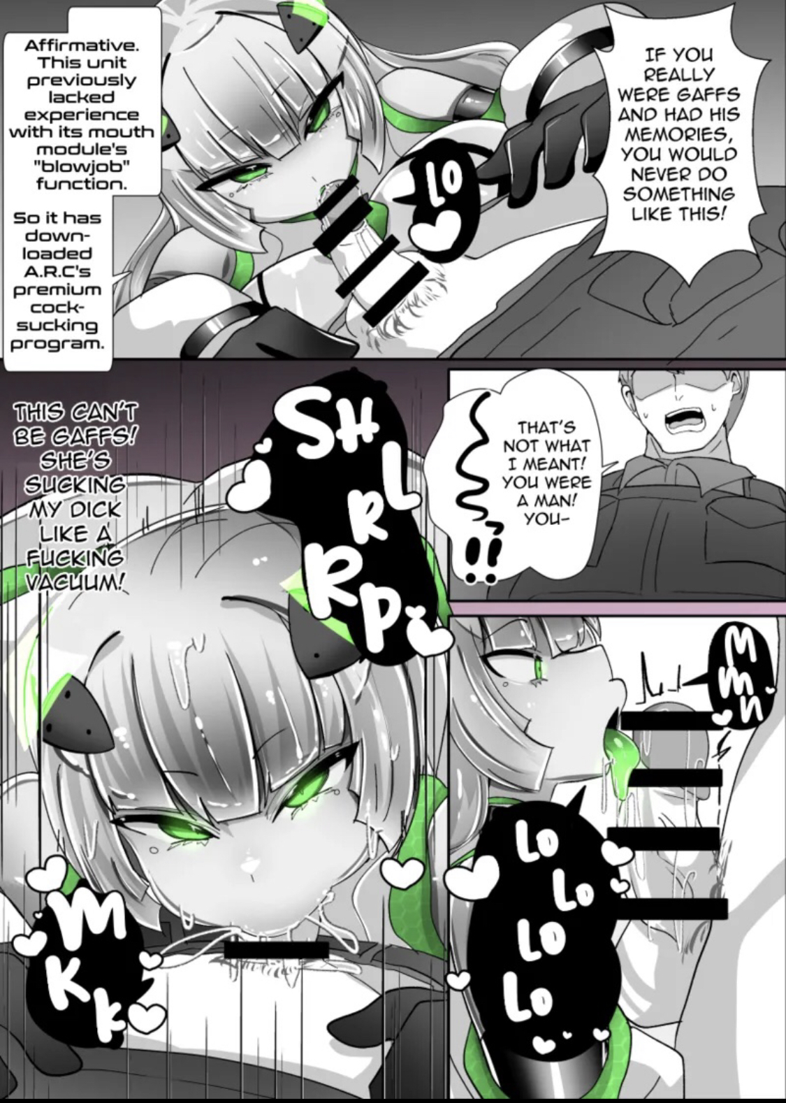 blowjob, dronification, gender transformation, liquid metal, manga, mtf transformation, nanomachines, rape, reverse rape, robot, robot girl, robot transformation, robotization, slime transformation