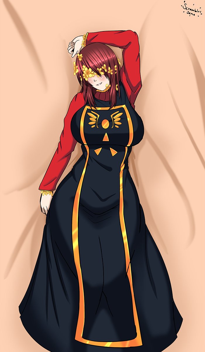 fae-sama, flower, flower in hair, flowerfell, flowerfell frisk, frisk, red hair, underfell, undertale, undertale (series), undertale au, undertale fanfiction