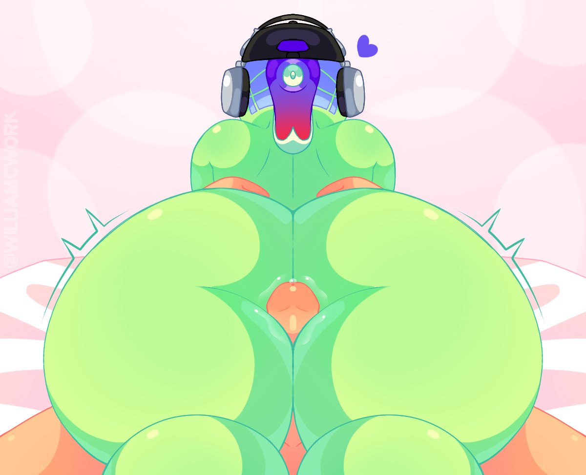 2d_(artwork) acht_(splatoon) ass ass_focus dedf1sh green_skin octoling penis penis_between_thighs splatoon splatoon_(series) thick_ass thick_thighs thigh_focus thigh_sex thighs williamcwork