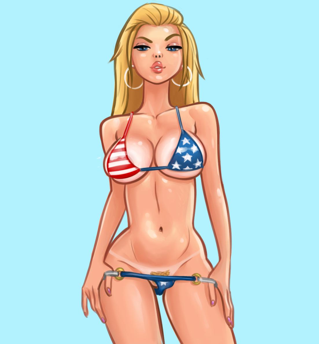 1girls 2d 2d_(artwork) american_flag american_flag_bikini areola areolae big_breasts bikini bikini_bottom bikini_top blonde_female blonde_hair blue_eyes bra breasts cappercan cleavage digital_drawing_(artwork) digital_media_(artwork) fanart female female_focus female_only light-skinned_female light_skin panties panties_down panties_pulled_down pose posing presenting presenting_breasts pubic_hair roxxy_(summertime_saga) simple_background summertime_saga tanline tanlines teenage_girl teenager trimmed_pubic_hair