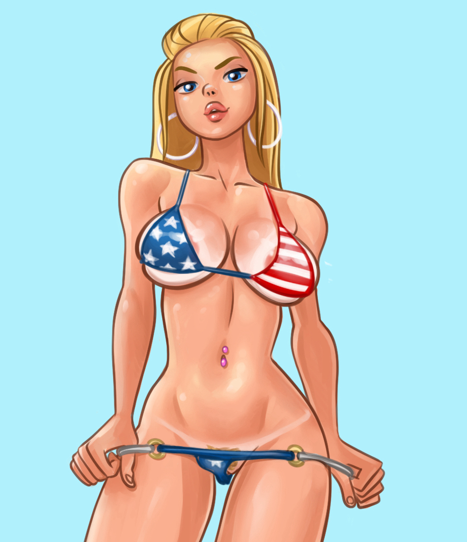 1girls 2d 2d_(artwork) american_flag american_flag_bikini areola areolae big_breasts bikini bikini_bottom bikini_top blonde_female blonde_hair blonde_hair blue_eyes bra breasts cappercan cleavage digital_drawing_(artwork) digital_media_(artwork) fanart female female_focus female_only light-skinned_female light_skin panties panties_down panties_pulled_down pose posing presenting presenting_breasts pubic_hair roxxy_(summertime_saga) simple_background summertime_saga tanline tanlines teenage_girl teenager trimmed_pubic_hair