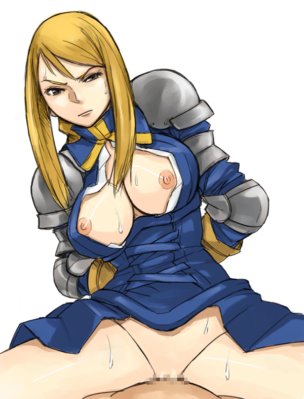 1boy 1girls agrias_oaks angry areola armor arms_behind_back balls_deep big_breasts blonde_hair bondage bottomless bound_wrists breasts censored clothed_female_nude_male clothed_sex clothing cowgirl_position deep_penetration faceless_male female female_knight final_fantasy final_fantasy_tactics final_fantasy_tactics_(original) gloves gus_(clarkii) knight large_breasts long_hair looking_at_viewer male_pov nipples no_panties on_back open_clothes open_shirt pale-skinned_male penetration perky_breasts pov pussy rape restrained sex shirt spread_legs straddle sweat thick_thighs thighs vaginal_penetration