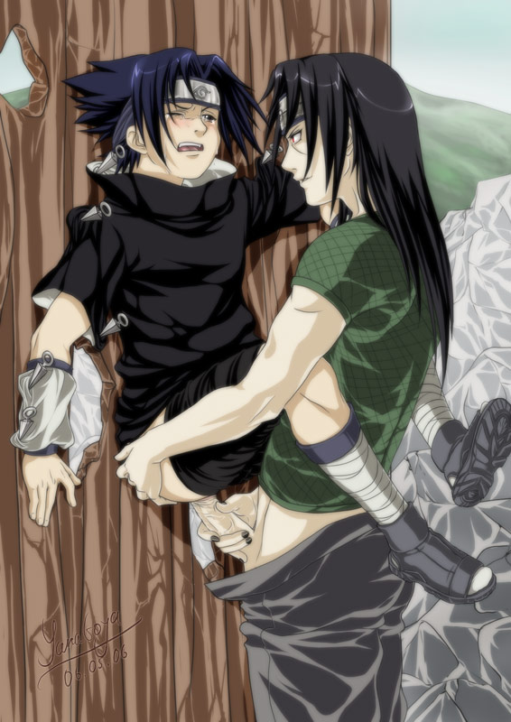 2boys age_difference anal black_hair brothers human incest kunai male male_only malesub multiple_males naruto penis sasuke_uchiha sex straight_hair uchiha_itachi uncensored weapon yanagoya yaoi