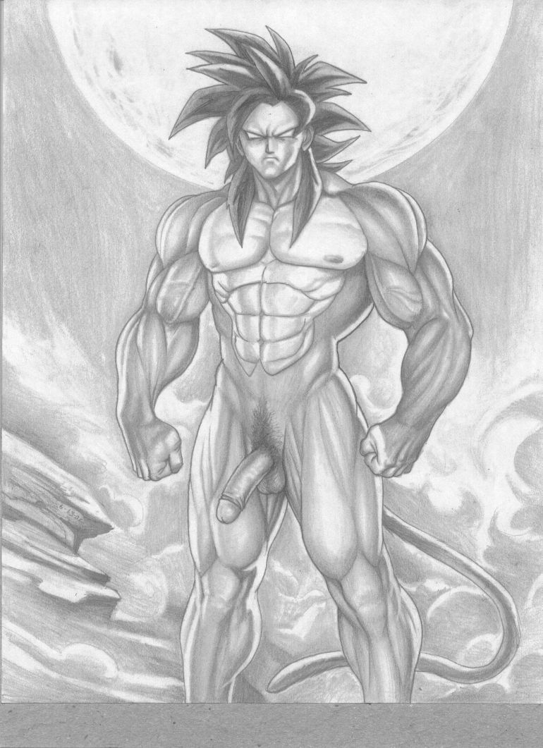 1boy dragon_ball dragon_ball_gt male male_only muscular pandoras_box solo son_goku standing straight_hair super_saiyan_4