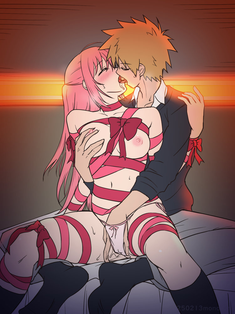 1boy, 1boy1girl, 1girl, 1girls, assisted masturbation, blush, breasts, breasts grab, cheating, closed eyes, female, fingering, french kiss, hetero, infidelity, inuzuka shuu, kawaii dake ja nai shikimori-san, kissing, long hair, making out, male, masturbation, monoun, netorare, nipples, ntr, panties, pink hair, shikimori miyako, straight, tongue kiss, tongue out