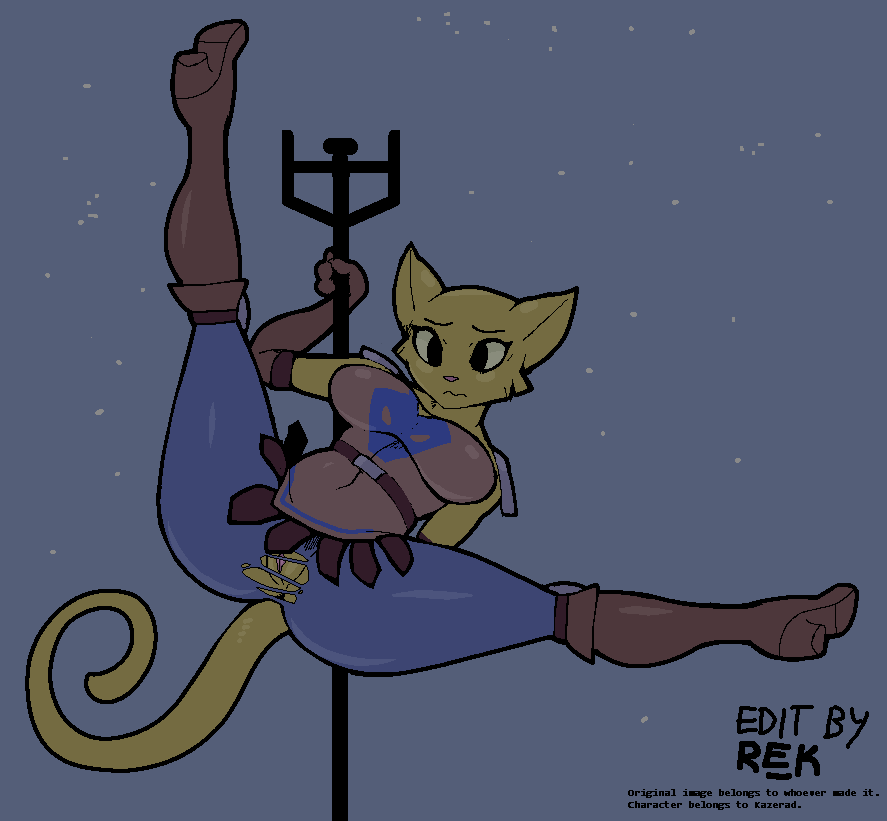 anthro boots breasts clothed clothing dancing edit embarrassed embarrassed_dancing feline female fur gloves hypnofood katia_managan khajiit mammal pole pole_dancing prequel pussy rektum ripping solo spread_legs spreading the_elder_scrolls video_games wide_hips yellow_fur