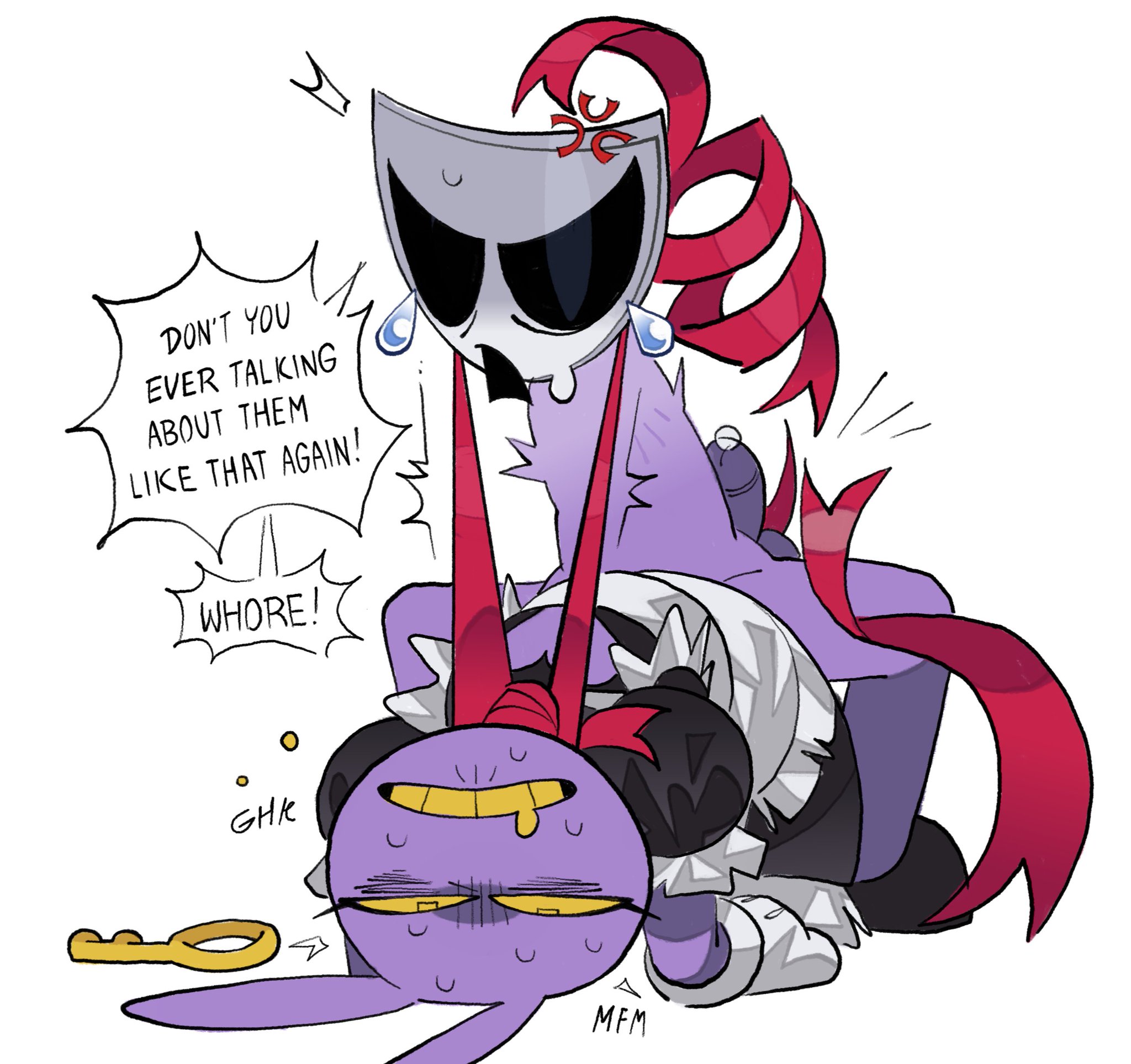 1boy, 1futa, 1girls, 2d, abnormal anatomy, anger symbol, anger vein, chode, choking, crying, dark penis, dialogue, erection, female, femboy, futa on male, futanari, gangle (tadc), gangle (the amazing digital circus), hate sex, jax (tadc), jax (the amazing digital circus), male, mask face, molestation, molested, molesting, onomatopoeia, precum, rape, real saming, rough sex, short penis, stomach bulge, straight, tadc, tagme, tears, text, the amazing digital circus, unusual anatomy