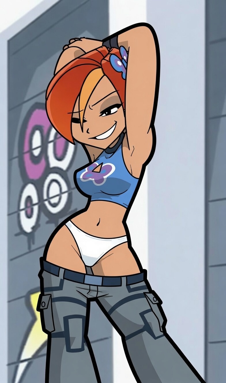 big ass, butterfly (planetronika), panties, pants down, planetronika, pussy, red hair, tagme, thighs, underwear