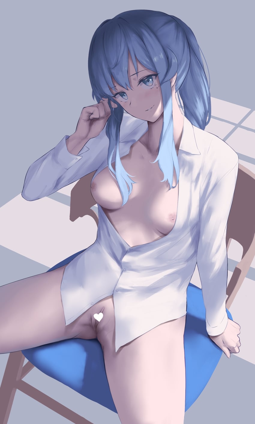 1girls areolae arm_support ass ass_cleavage bare_chest bare_hands bare_hips bare_legs bare_nipples bare_pussy bare_shoulders bare_skin bare_thighs blue_eyebrows blue_eyes blue_eyes_female blue_hair blue_hair_female breasts breedable butt_crack butt_crack_outline censor_emoji censored censored_genitalia censored_pussy chair cleavage cleft_of_venus closed_mouth_smile collarbone den_(kur0_yuki) dot_nose elbows exposed exposed_legs exposed_nipples exposed_pussy exposed_shoulders exposed_thighs eyebrows_visible_through_hair female female_focus female_only fingers fuckable fuckable_feet fuckable_nipples gotland_(kantai_collection) grey_background grin groin hair_between_eyes half_naked half_nude head_tilt high_resolution highres kantai_collection lean_body lean_figure legs light-skined_female light-skinned light-skinned_female light_background light_skin light_skin_female light_skinned light_skinned_female long_hair looking_at_viewer mole mole_on_thigh mole_under_eye naked naked_female naked_woman nipples nude nude_female nudity open_clothes open_clothing open_shirt open_topwear petite petite_body petite_breasts petite_female petite_girl ponytail pussy shirt shoulders sidelocks simple_background sitting skinny skinny_female skinny_girl skinny_waist slender_body slender_waist slim_girl slim_waist small_breasts smile smiley_face smiling smiling_at_viewer smirk solo thick_thighs thighs thin_waist tilted_head unbuttoned unbuttoned_shirt uncensored_breasts uncensored_nipples upper_body v-line white-skinned_female white_shirt white_skin