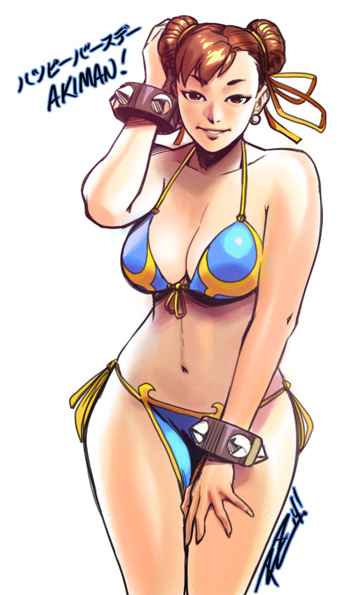 1girls, asian, bikini, capcom, chun-li, female, female only, human, negarobo, solo, street fighter, thick thighs