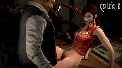3d, animated, brian irons, claire redfield, female, human, male, quick e, resident evil, source filmmaker, straight