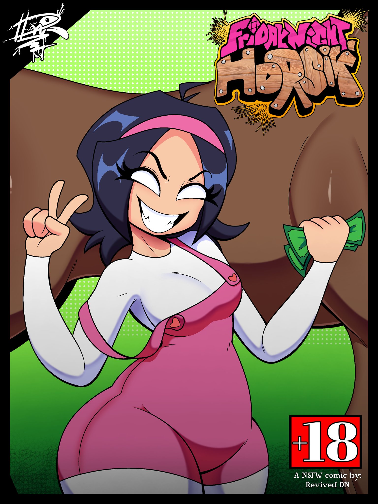 announcement, asian, bestiality, clothed, comic, comic page, comic panel, dn28 art, friday night funkin, horse, imminent sex, imminent zoophilia, nene (newgrounds), newgrounds, white eyes, zoophilia
