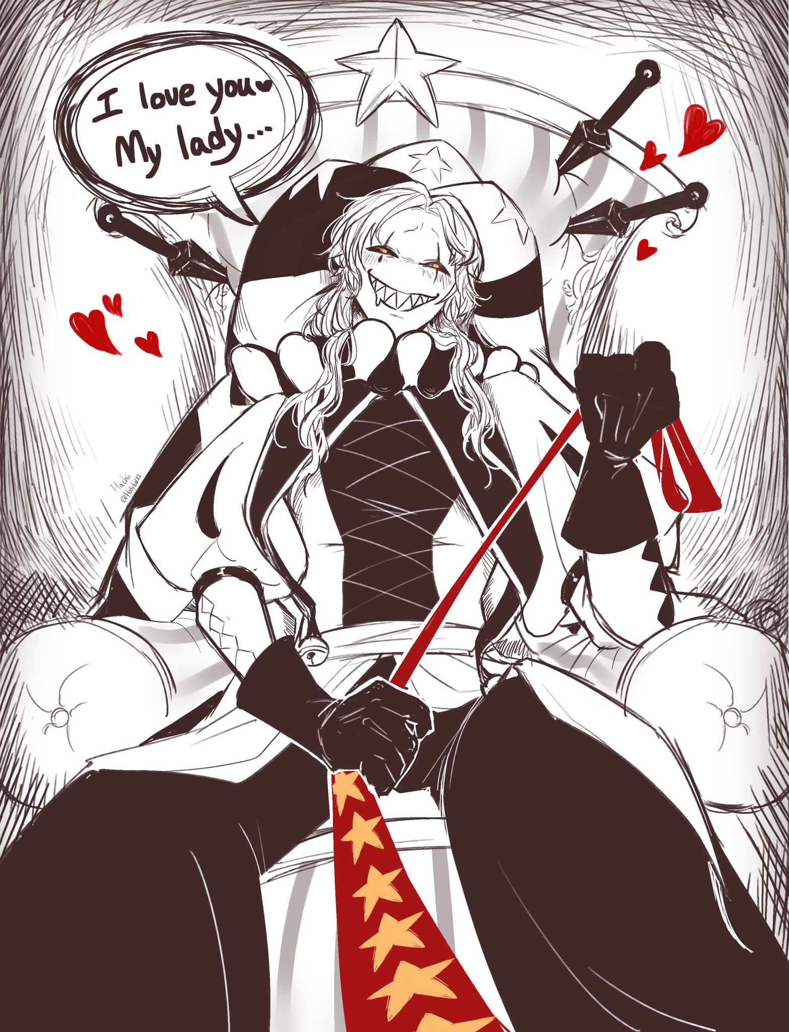 dominant male, grinning at partner, grinning at viewer, hedybd11, leash pull, leashed collar, leashed pov, pierrot (the freak circus), self insert, the freak circus
