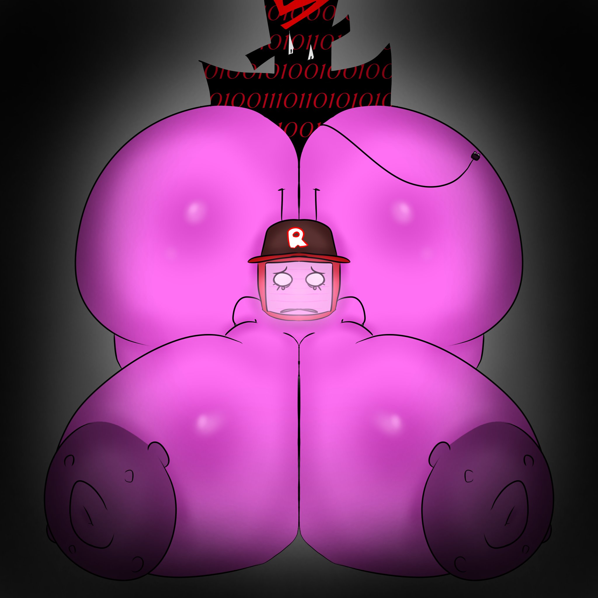 1boy, 1girls, areolae, ass, breasts, cap, female focus, forsaken (roblox), giant ass, giant breasts, giant female, hyper, hyper ass, hyper breasts, nipples, nude, qlrightx, roblox, roblox game, robloxian, robot, robot girl, smaller male, source request, tagme, the spectre (forsaken), tv head, veeronica