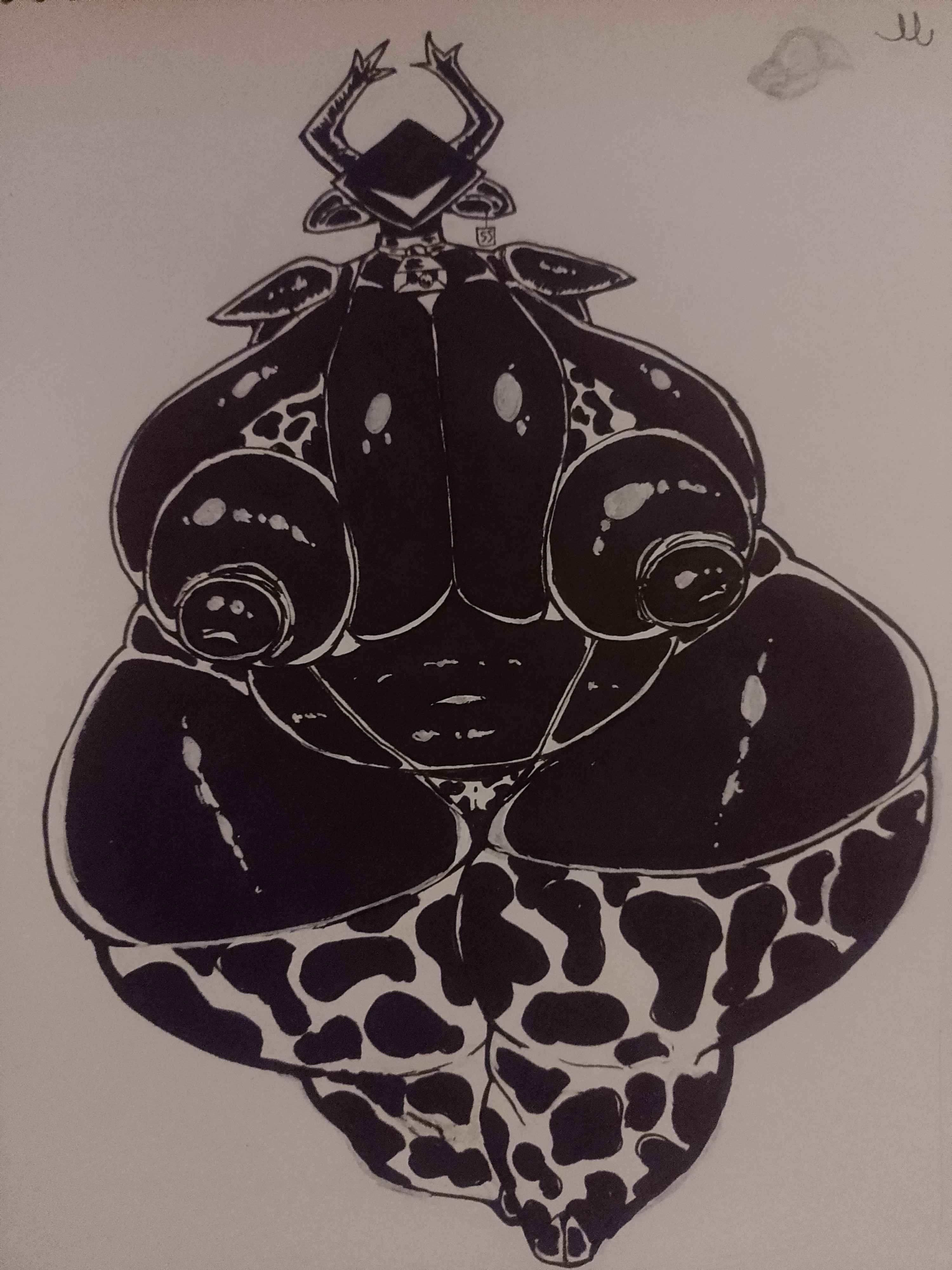 cbbg21, cow print, cow print bikini, cow print thighhighs, deltarune, erect nipples, female, female only, huge ass, huge breasts, roaring knight, tagme