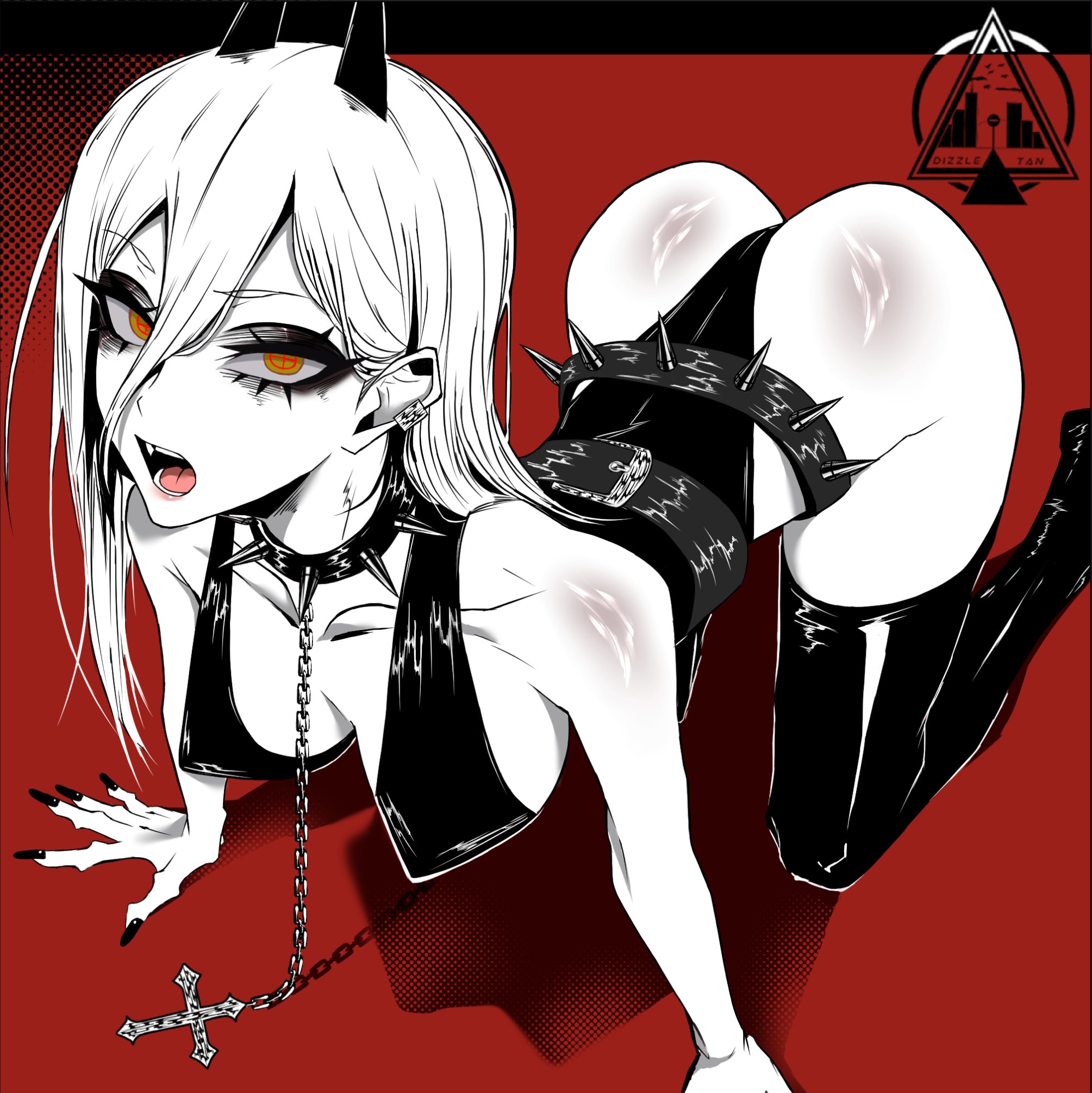 ass, chainsaw man, dizzle tan, female, female only, goth girl, goth makeup, power (chainsaw man), skimpy clothes, tagme