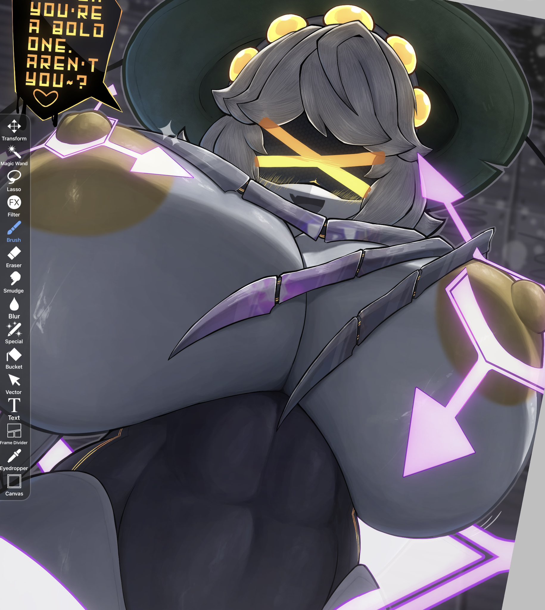 big breasts, boobs bigger than head, breasts, camping, epokguyz, female, female only, hyper, hyper breasts, murder drones, tits bigger than head, tits out, upper body, v (murder drones), wearing hat
