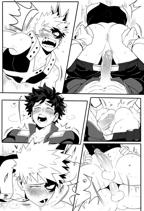 2d, anal, anal sex, anus, anus focus, ass, ass focus, ass up, bakugou katsuki, blush, boku no hero academia, comic, comic page, dominant male, domination, domination loss, eyes, gay, gay domination, gay male, hair, izuku midoriya, katsuki bakugou, kyosein, male, male only, male/male, midoriya izuku, my hero academia, stuck in wall, submissive, submissive male, wall, yaoi