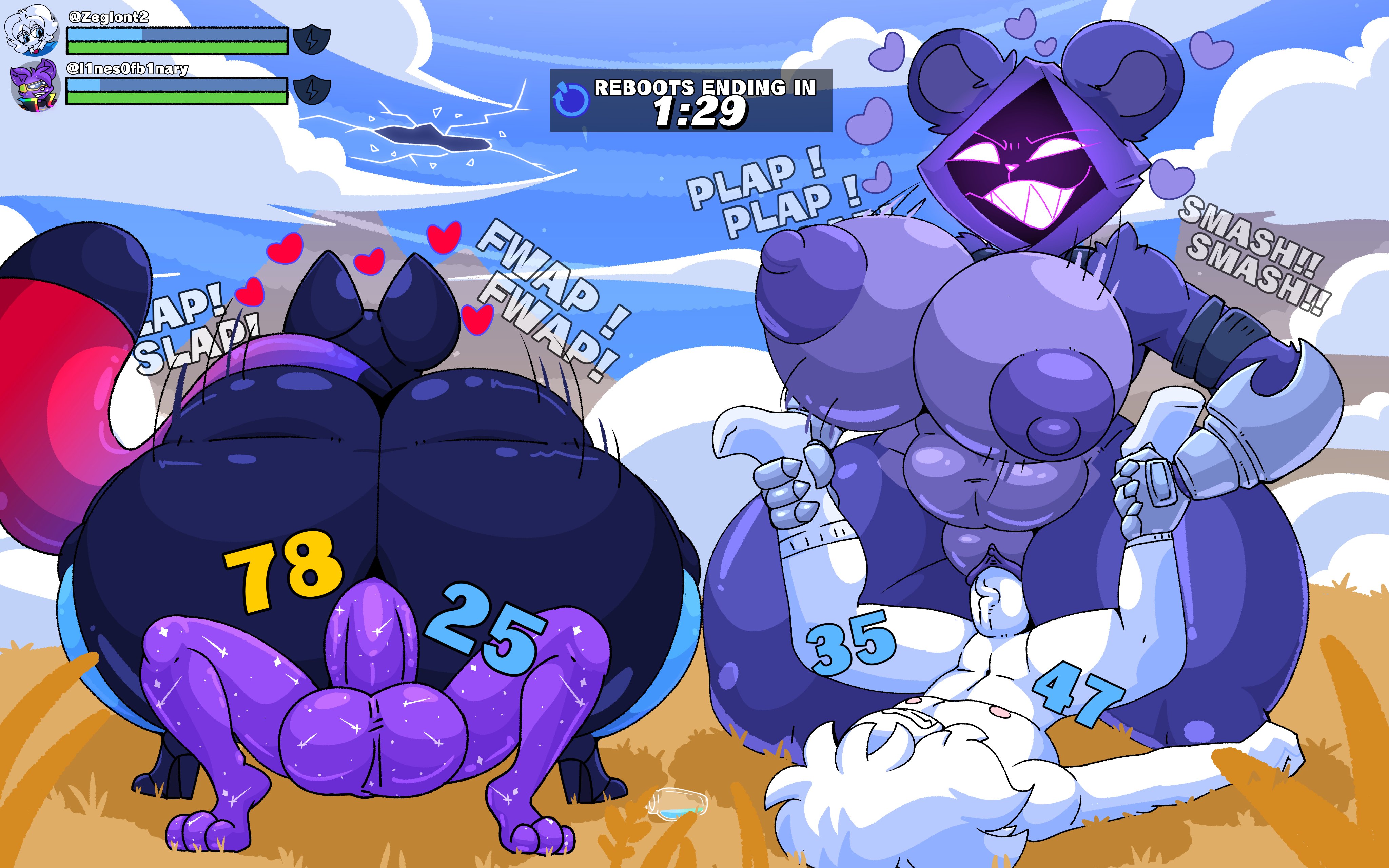 2boys, 2girls, amazon position, armored lynx (fortnite), big breasts, breasts, dominant female, female, fortnite, fortnite: battle royale, gameplay mechanics, huge ass, huge breasts, huge cock, lynx (fortnite), male, penis, raven team leader, raven team leader (fortnite), zeglo-official