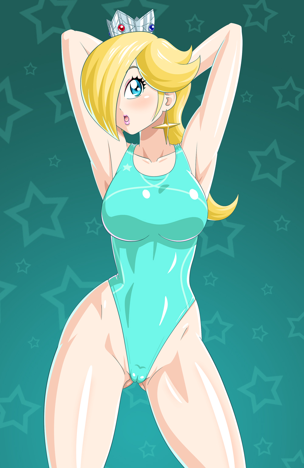 bluebullpen cameltoe female female_only human mario_(series) nintendo princess_rosalina solo super_mario_galaxy swimsuit