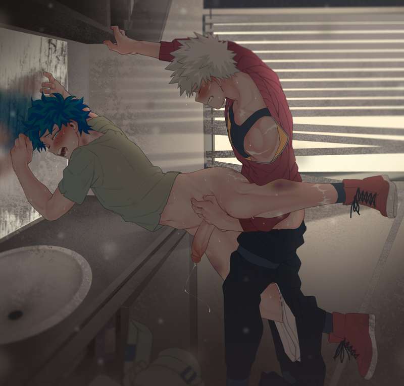 2d, anal, anal sex, bakugou katsuki, boku no hero academia, color, colored, dominant male, domination, erect penis, eyes, gay, gay domination, gay male, hair, izuku midoriya, katsuki bakugou, kyosein, male, male only, male/male, midoriya izuku, muscular, muscular male, my hero academia, penetration, penis, precum, sex, submissive, submissive male, uncensored, yaoi