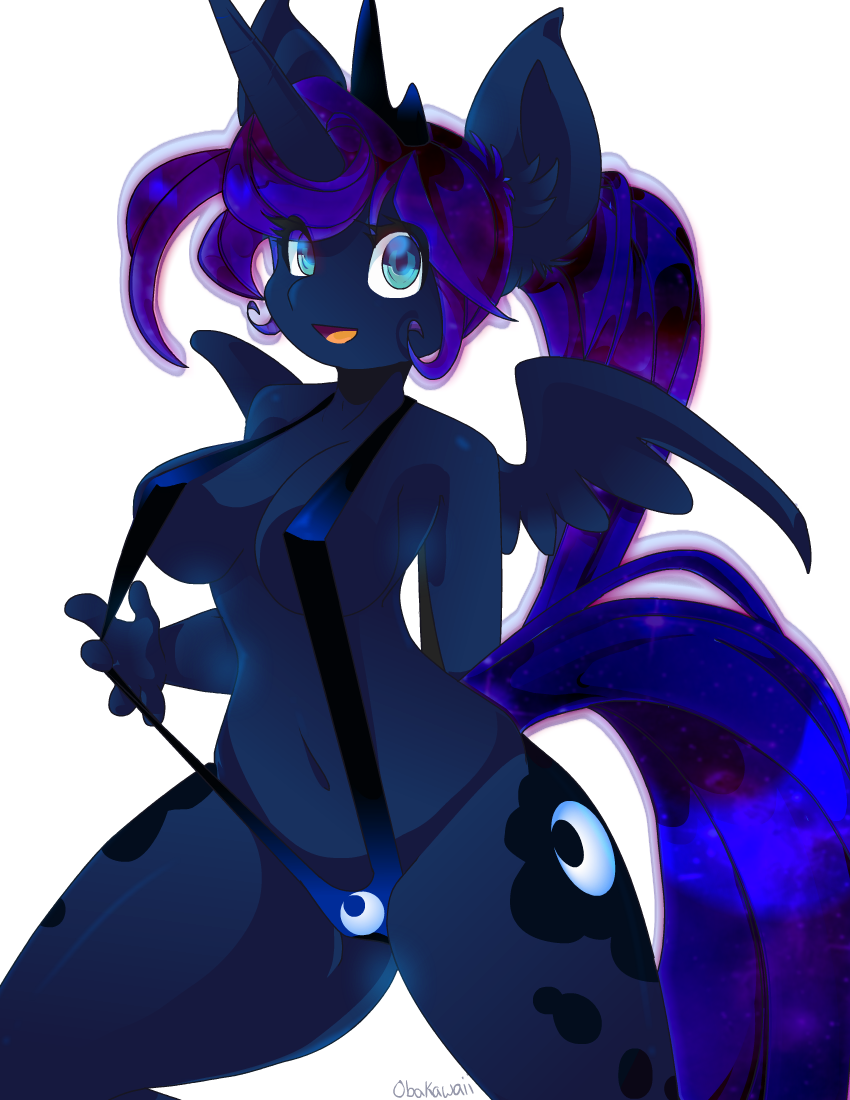 anthro bikini female female_only friendship_is_magic my_little_pony obakawaii princess_luna_(mlp) solo