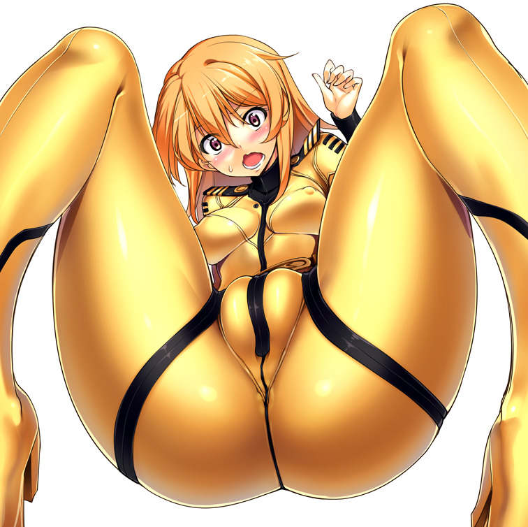 1girls 2010s belt blonde_hair blush bodysuit breasts brown_eyes cameltoe female female_only high_heels human jpeg light-skinned_female light_skin long_hair skin_tight solo space_battleship_yamato space_battleship_yamato_2199 spread_legs sweatdrop tel tight_clothing wavy_mouth yellow_bodysuit yuki_mori