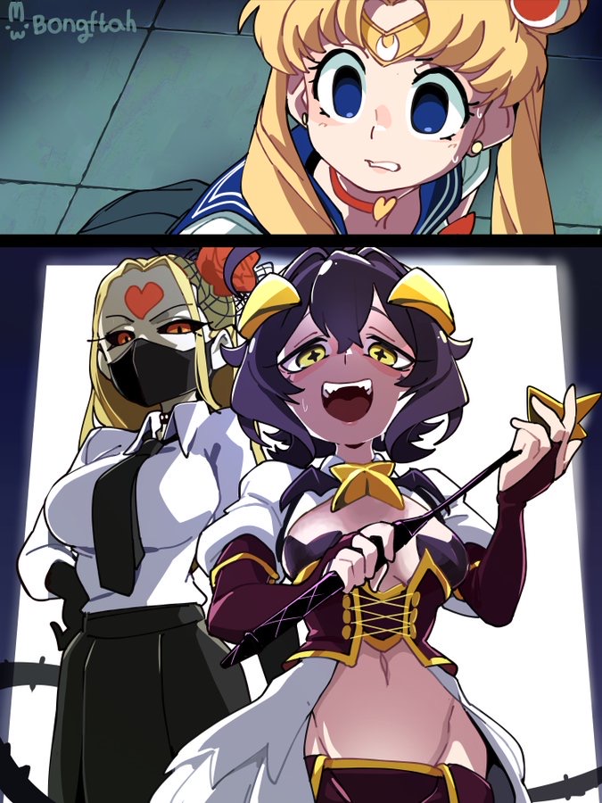 afraid, bishoujo senshi sailor moon, bongfillstudent, bongftah, comic, crossover, defeated heroine, female, female only, hiiragi utena, kaijin hime do-s, magia baiser, magical girl, mahou shoujo ni akogarete, one-punch man, sailor moon, usagi tsukino, yuri