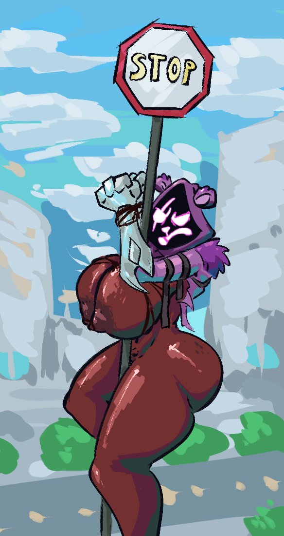 algob4v, angry, angry face, bav, bear ears, big areola, big ass, big breasts, big nipples, bondage, breasts, dark-skinned female, epic games, female, fortnite, fortnite: battle royale, giant ass, giant breasts, imminent rape, rape, raped, raven team leader, stop sign, tied up