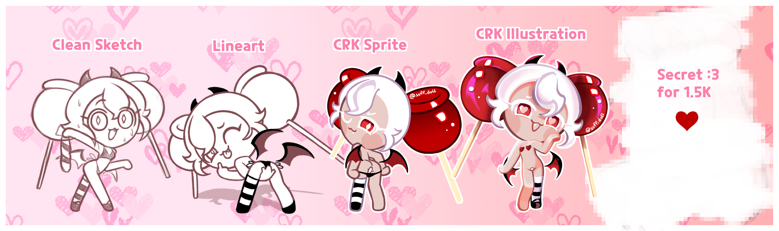 accurate art style, bandaid, bandaid on pussy, blush, candy apple, candy apple cookie, cookie run, cookie run kingdom, cookie run witch's castle, cute fang, female, heart, heart pasties, heart symbol, heart-shaped pupils, horn, horns, kneesocks, lingerie, nude, pussy, red eyes, soff doll, tagme, undressing, white hair, wings