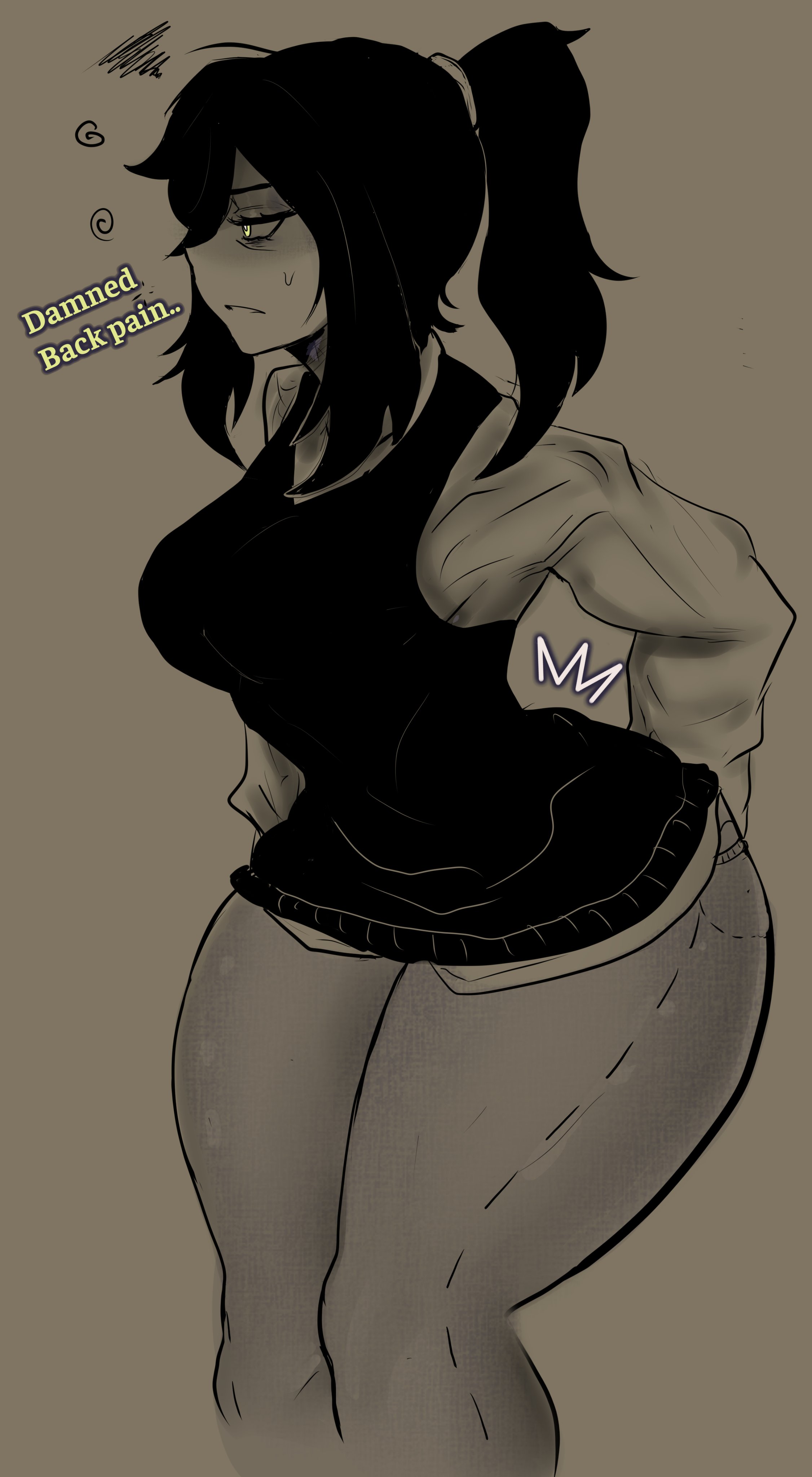 1girls, black hair, child bearing hips, clothed, dark hair, female, female only, hips, izouumi, milf, renee graves, the coffin of andy and leyley, thick, thick thighs, thighs, wide hips