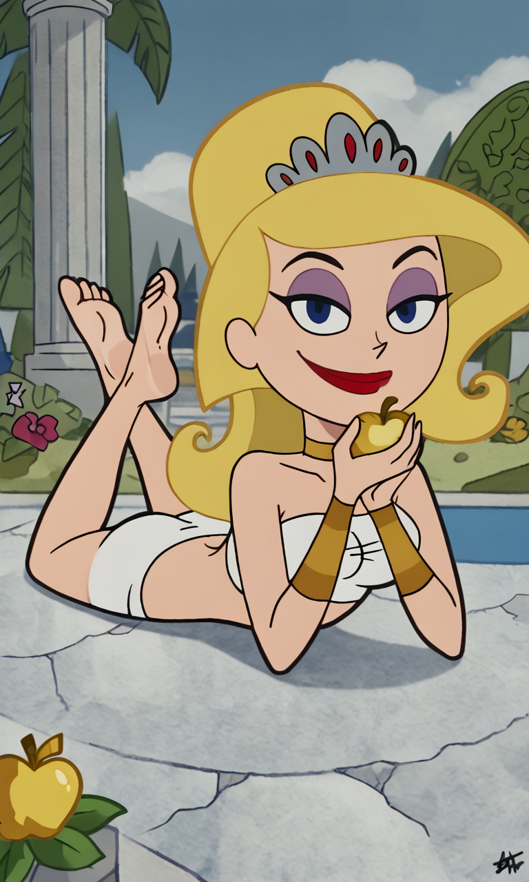 ai_generated ass barefoot bigmic145 blonde_hair breasts eris_(billy_and_mandy) female female_only goddess nai_diffusion solo stable_diffusion the_grim_adventures_of_billy_and_mandy white_skin