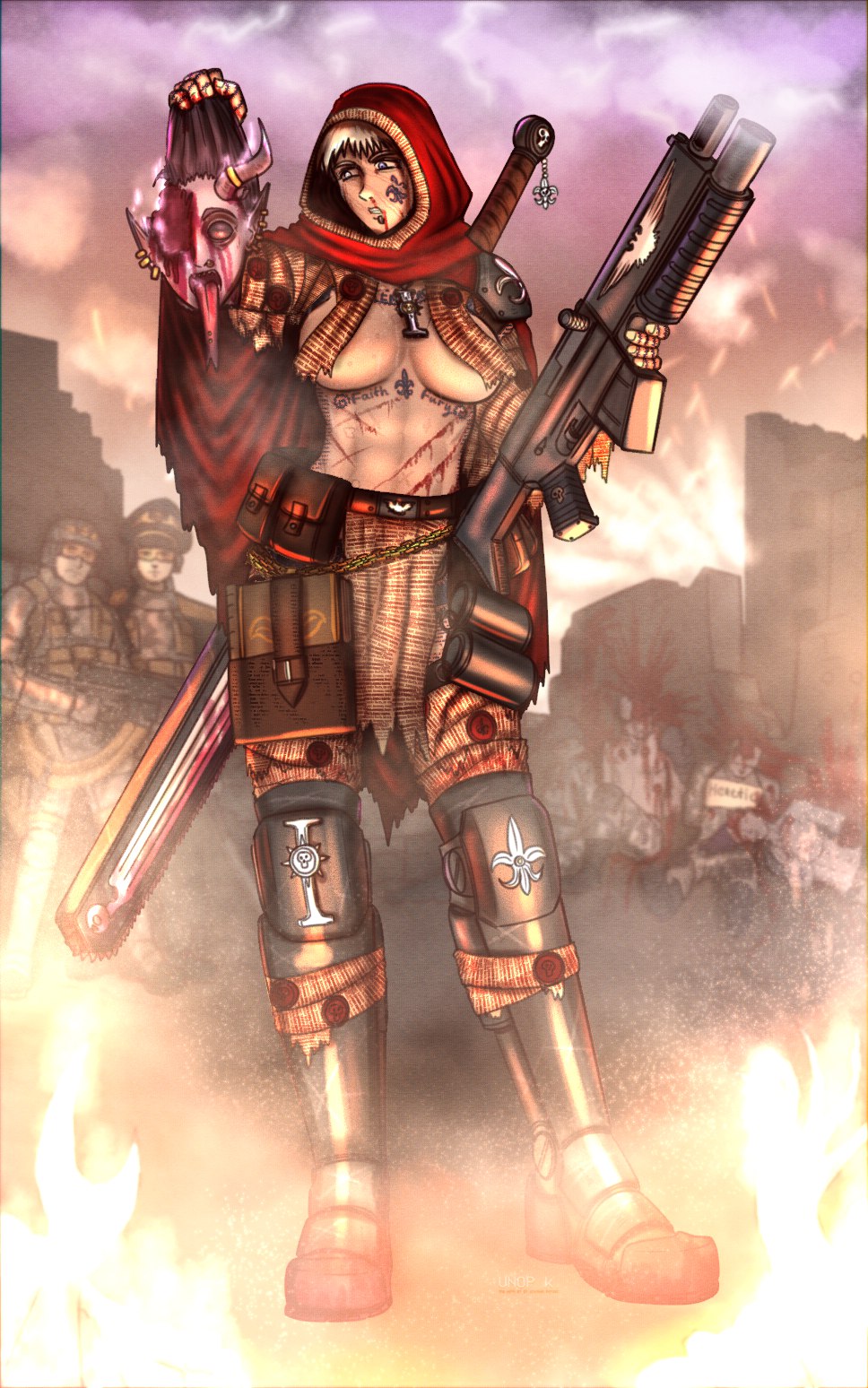 1girls adepta_sororitas astra_militarum chaos_(warhammer) daemonette english_text female imperial_guard imperium_of_man purity_seal sister_of_battle sister_repentia text unop warhammer_(franchise) warhammer_40k