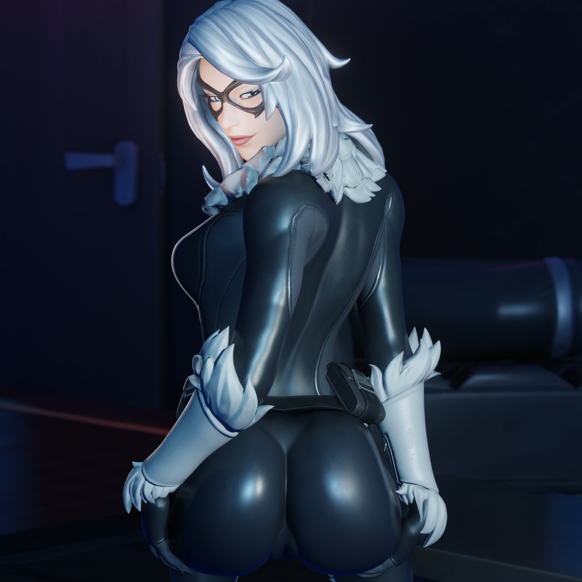1girls, 2024, 3d, alternate version available, ass, big ass, black cat (fortnite), black cat (marvel), blender, blue eyes, bubble ass, bubble butt, cameltoe, clothed, epic games, felicia hardy, female, female focus, female only, fortnite, fortnite: battle royale, hi res, highres, jtopau, jumpsuit, light skin, light-skinned female, long hair, looking at viewer, looking back, marvel, marvel comics, mask, masked, masked female, pose, posing, presenting, presenting ass, pussy, pussy lips, smile, smirking, solo, solo focus, spider-man (series), standing, suit, thick ass, vagina, watermark, white hair