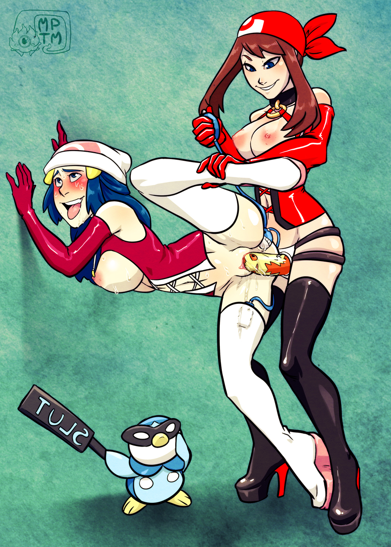 1pokemon 2girls alternate_breast_size anal anal_insertion bandana beanie big_breasts blue_eyes blue_hair blush boots breasts brown_hair clitoris collar combusken controller corset dawn_(pokemon) dildo dildo_with_face dominatrix double_penetration duo elbow_gloves female femdom femsub fucked_silly gloves hairless_pussy hat high_heel_boots high_heels hourglass_figure human human_only inflatable inflatable_buttplug inflatable_insertable inflatable_sex_toy large_breasts latex leg_lift lesbian lezdom long_hair may_(pokemon) multiple_females multiple_girls my_pet_tentacle_monster nipple_leash nipple_rings nipple_slip nipples object_insertion paddle payot piplup platform_footwear platform_heels pokemon pokemon_(species) pussy remote_control remote_control_vibrator rolling_eyes sex sex_toy strap-on strap-on_with_face strapon sweat thigh_boots thighhighs tongue tongue_out torogao uncensored vaginal_penetration vibrator yuri