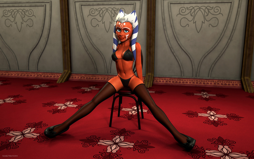 1girls 2014 3d ahsoka_tano alien ass bikini breasts chair clone_wars coruscant female high_heels jedi jedi_padawan kondaspeter large_breasts navel orange_skin presenting senate_building solo spread_legs spreading star_wars the_clone_wars:_season_four thighhighs togruta