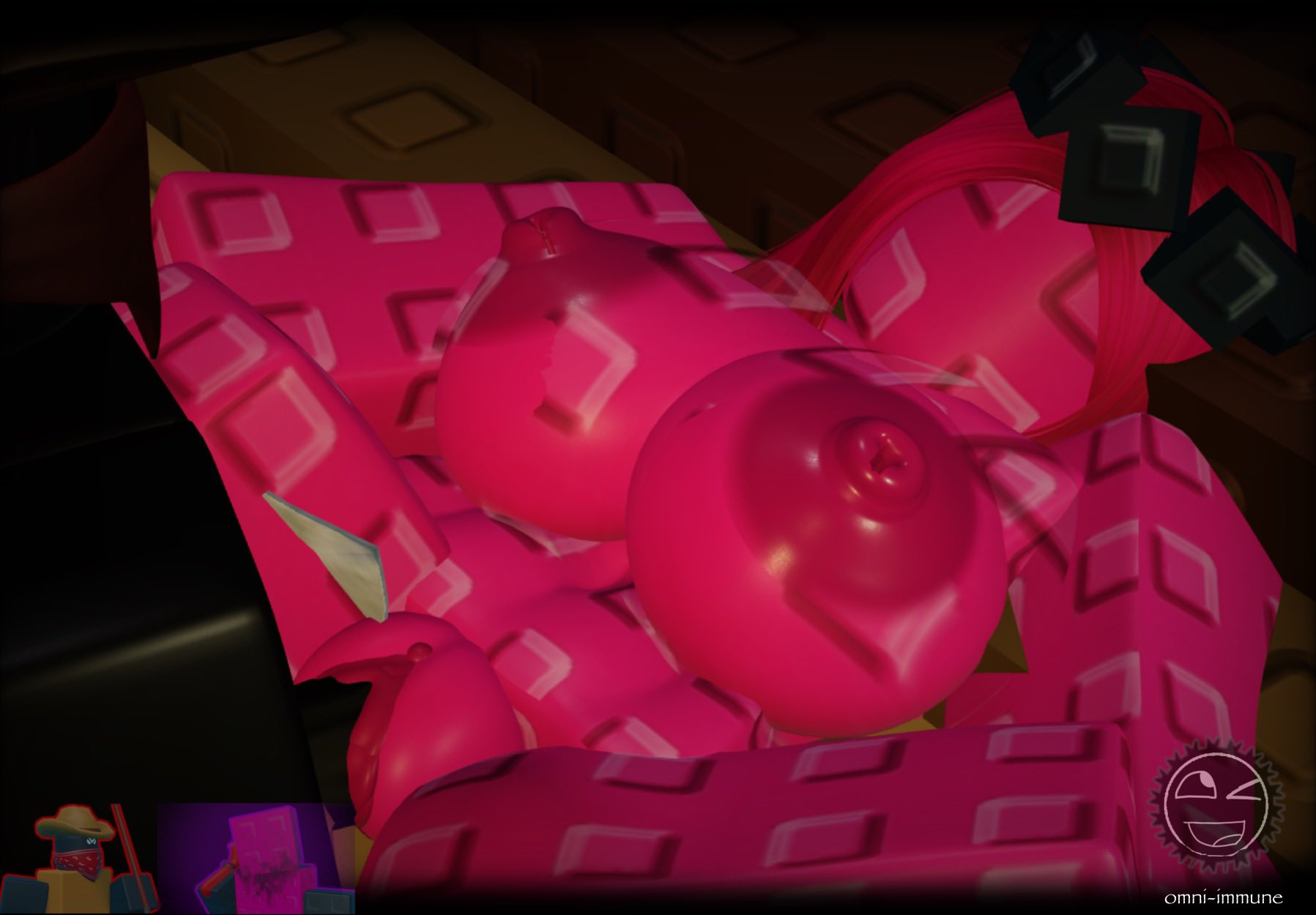 1boy, 1girls, 3d, areolae, big breasts, breasts, nipples, outlaw (the battle bricks), penis, pussy, reference image, roblox, roblox game, robloxian, rule 63, sex, straight, tagme, tbbfanatic, the battle bricks, thighs, tumored trowel (the battle bricks), vaginal penetration