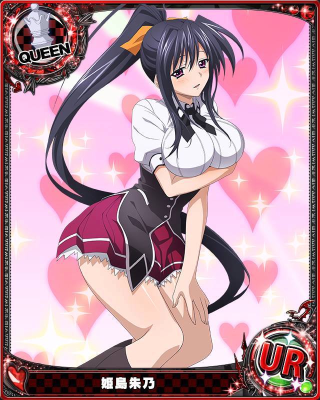 akeno himejima, animius, black hair, female, high school dxd, purple eyes