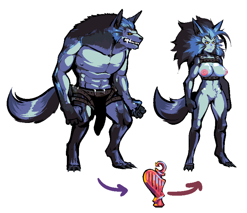 anthro blue_fur breasts breeding_season canine claws female fur male mammal nipples penis pussy s-purple teeth transparent_background wolf yellow_eyes