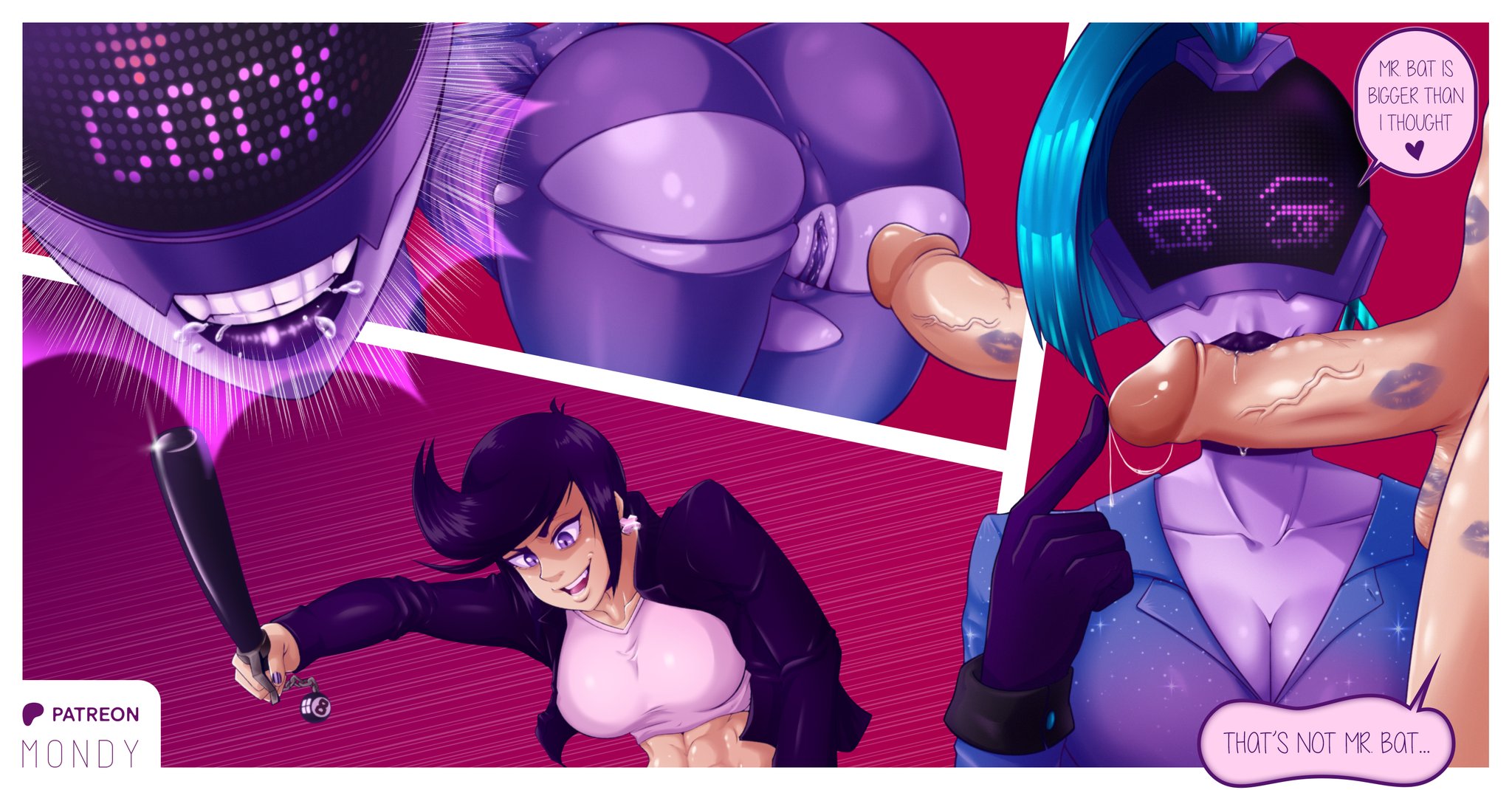 1futa, 1girls, 2024, ahe gao, anus, anus outline, ass, athletic, athletic futa, balls, bibi (brawl stars), big ass, big breasts, big penis, blowjob, blue hair, brawl stars, breasts, bubble ass, bubble butt, cock worship, crop top, daft punk, dialogue, dj 3mz, earrings, emz (brawl stars), fellatio, female, futa on female, futanari, gloves, headgear, heart-shaped pupils, helmet, intersex, kiss mark, large ass, light skin, light-skinned futa, lipstick, lipstick mark, lipstick on balls, lipstick on penis, looking pleasured, mondy, mr. bat, oral, partially clothed, patreon, patreon username, penetration, penis, penis awe, purple body, purple eyes, purple lipstick, purple skin, purple vagina, purple-skinned female, pussy, pussy juice, ripped clothing, ripped pants, round ass, saliva, saliva drip, saliva on penis, skin tight, sucking, sucking penis, suit, thick ass, tie, tight clothing, touching penis, veiny penis